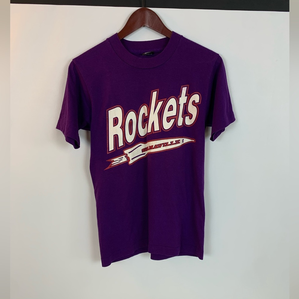 Screen Stars Purple Rockets T Shirt Small Vintage Single Stitch